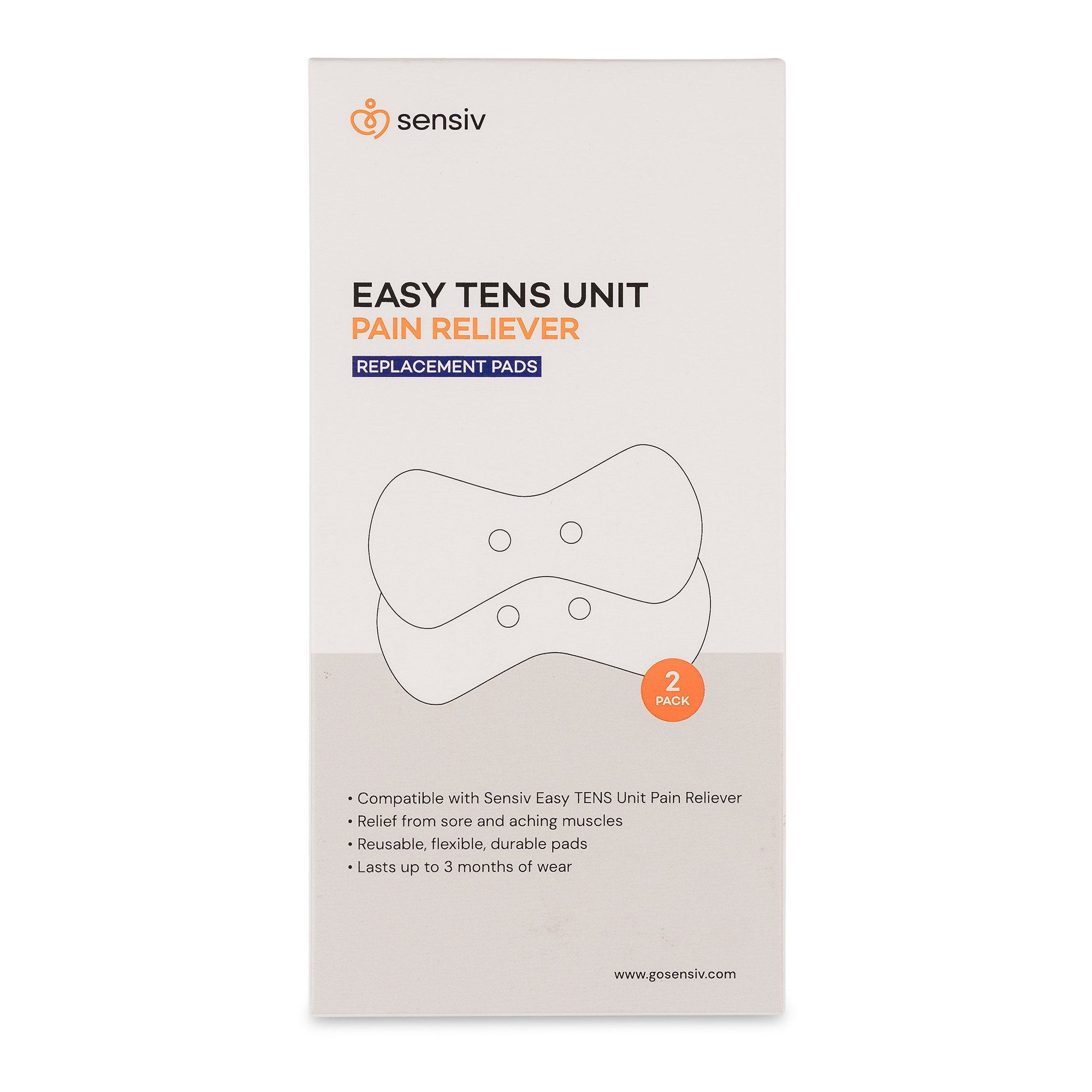 sensiv Easy TENS Unit Pain Reliever Replacement Pads MK 1236460