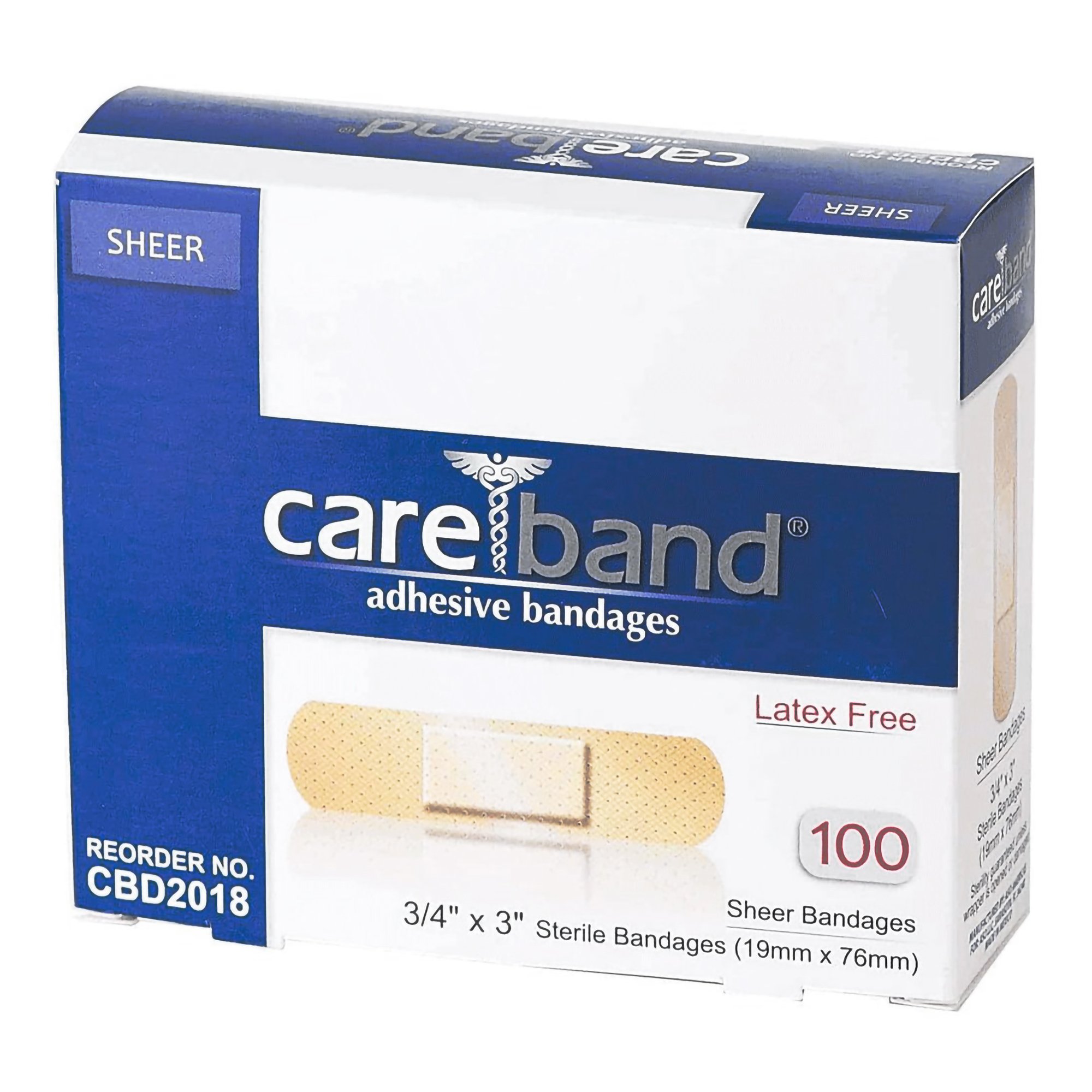 Careband Sheer Adhesive Strip, 3/4 x 3 Inch MK 329357