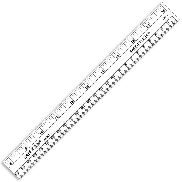 Clear Flexible Acrylic Ruler, Standard/Metric, 18 Long, Clear