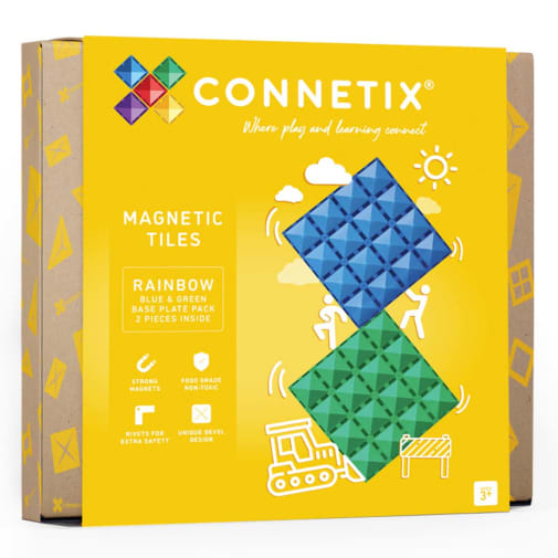 Connetix Rainbow Blue & Green Base Plate (2 pieces)