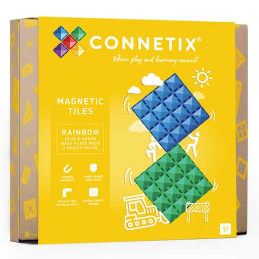 Connetix Rainbow Blue & Green Base Plate (2 pieces)