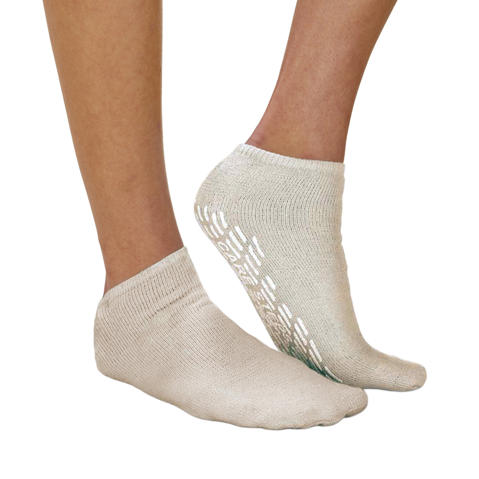Care-Steps Single Tread Slipper Socks, Large, Beige MK 213105