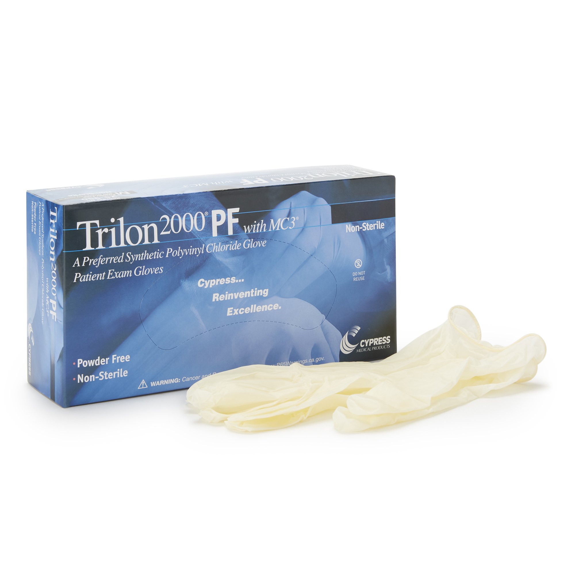 Trilon 2000 PF with MC3 Stretch Vinyl Exam Glove, Large, Ivory MK 457272