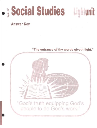 Social Studies 1009-1010 LightUnit Answer Key