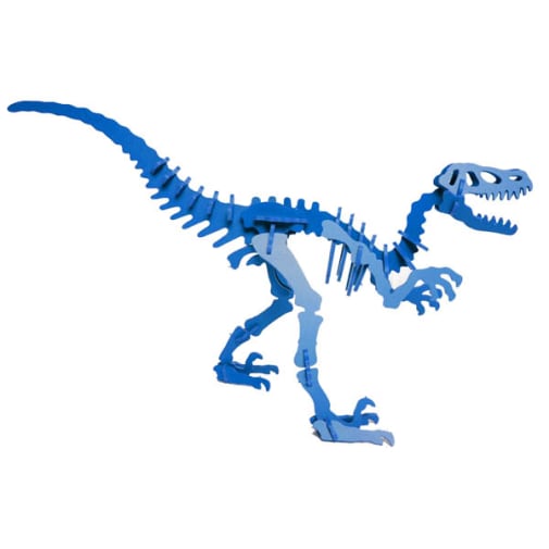 Moe the Velociraptor 3D Puzzle - Blue