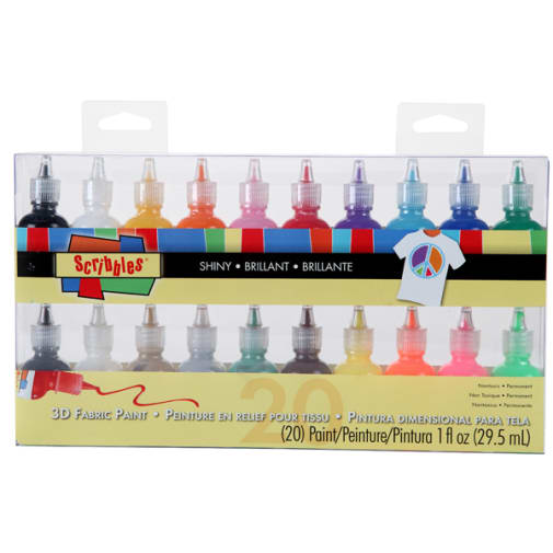 Scribbles 3D Fabric Paint - Shiny (20 pack)