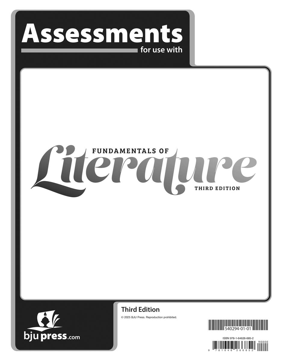 BJU Press Fundamentals of Literature Grade 9 Assessments (3rd Edition)