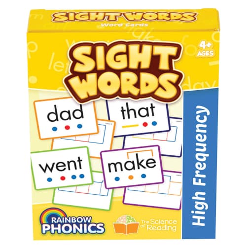 Sight Words Cards: High Frequency (Rainbow Phonics)