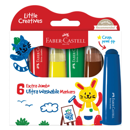 Little Creatives Extra Jumbo Ultra Washable Markers (set of 6)