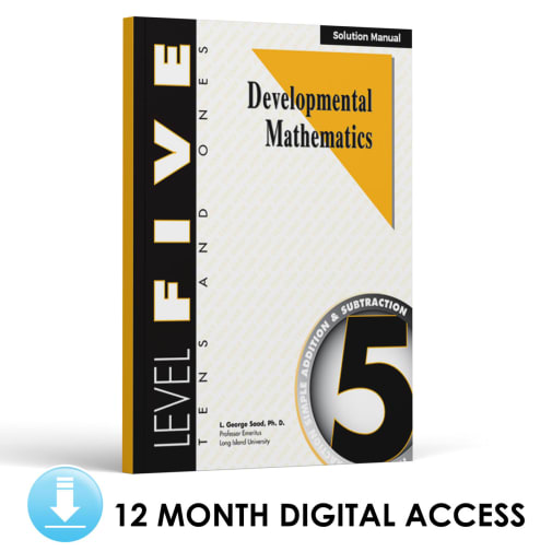Developmental Math: Level 5 Solution Manual | Tens & Ones: Simple Additions and Subtractions (12 Month Access)
