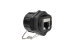 Cat6A RJ45 Shielded Industrial Panelmount Bulkhead Coupler with Dust Cap, Weatherproof, Black