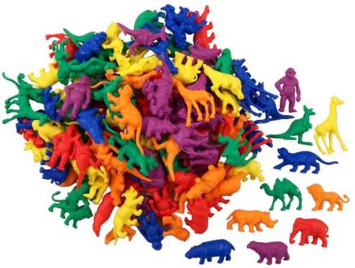 Wild Animals Counters - 10 shapes, 6 colors, 120 pcs.