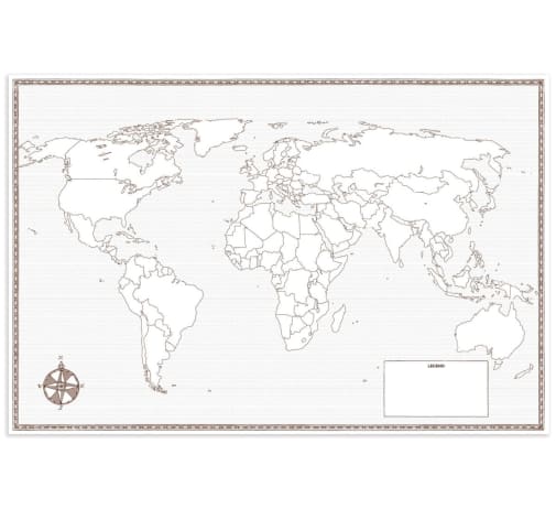 World Map - Large Foldable Blank (24" x 36")