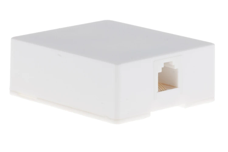RJ11 Single Port Surface Mount Jack White