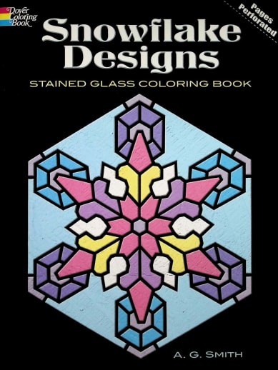Snowflake Designs Stained Glass Coloring Book
