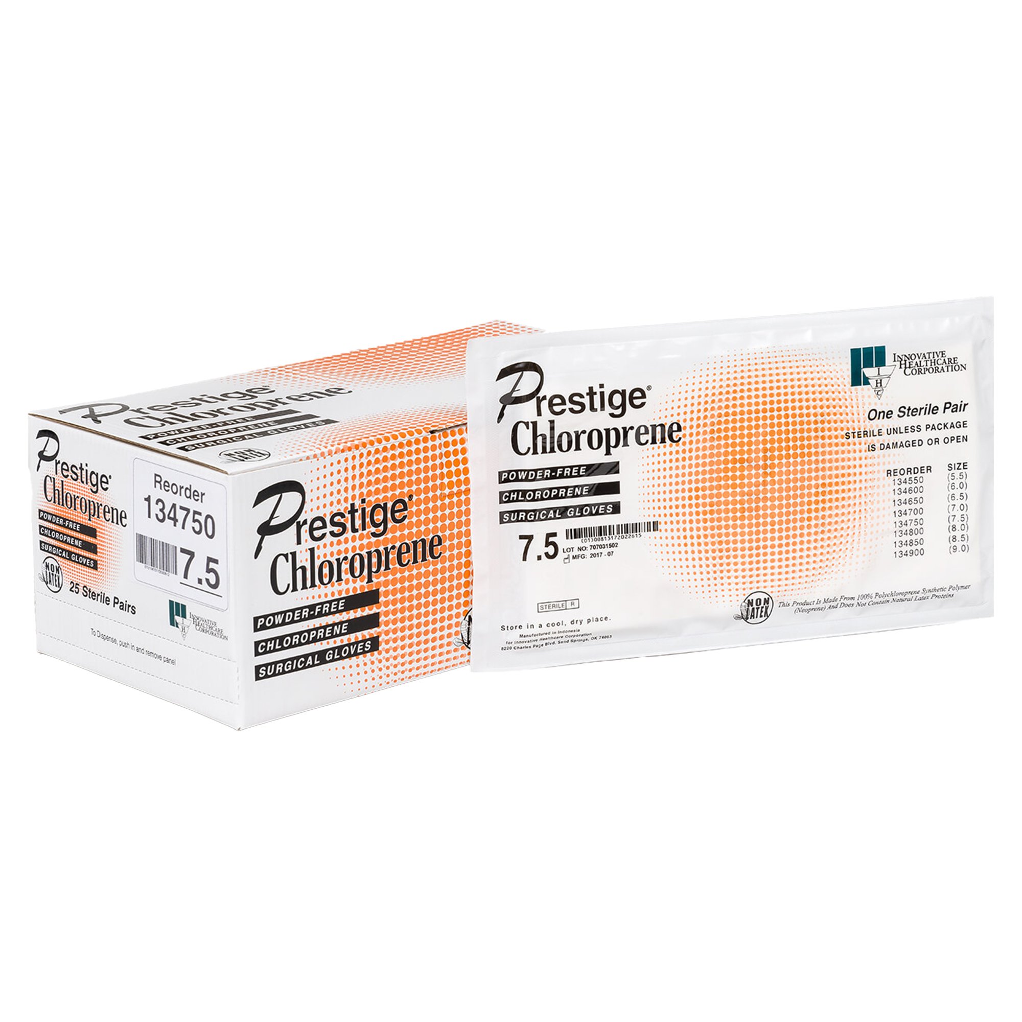 DermAssist Prestige Polyisoprene Surgical Glove, Size 7.5, Ivory MK 812511