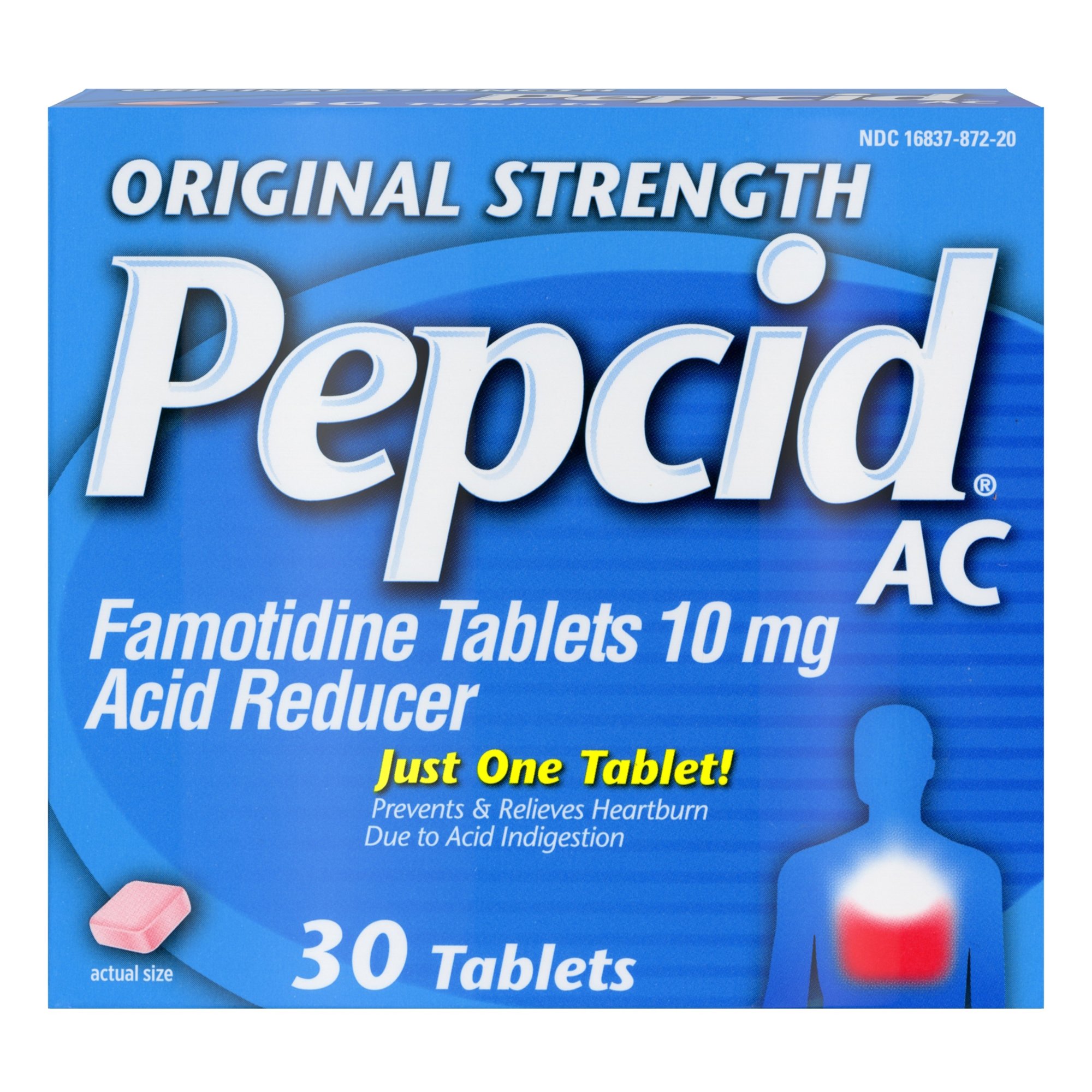 Pepcid AC Famotidine 10 mg Acid Reducer Tablets Original Strength MK 677833