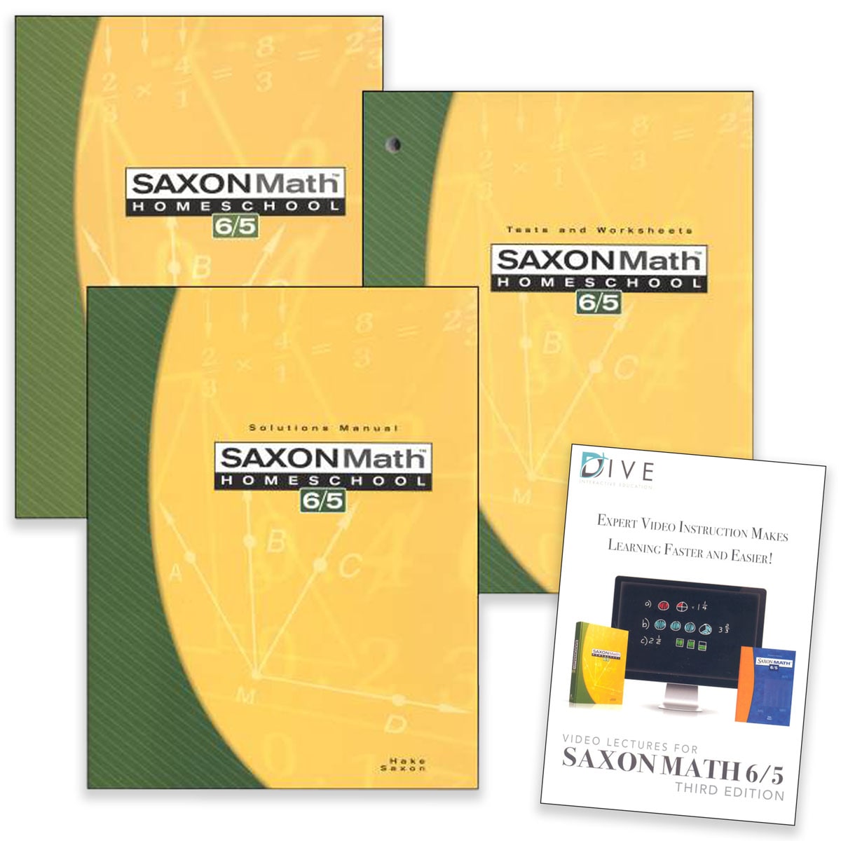 Math 6/5 3rd Edition Saxon Home Study Kit plus DIVE CD-ROM
