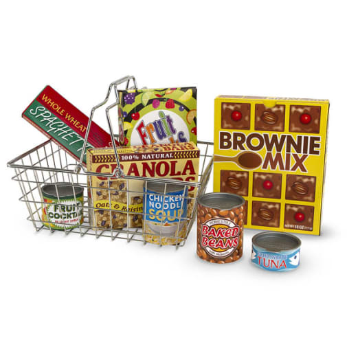Melissa & Doug Grocery Basket with Pretend Play Food