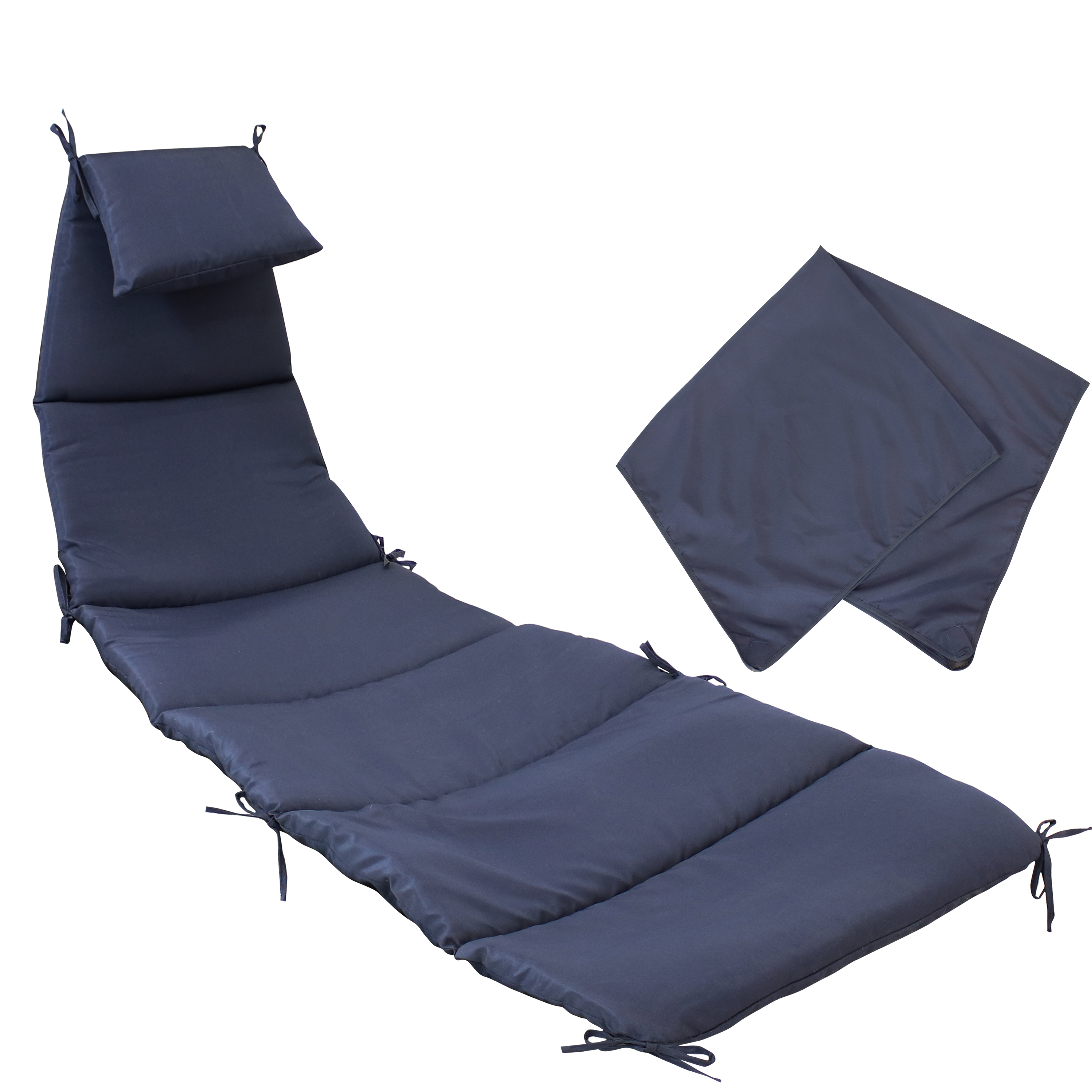 Sunnydaze Hanging Lounge Chair Replacement Cushion and Umbrella - Navy