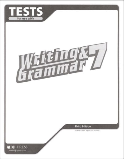 BJU Press Writing/Grammar 7 Testpack 3rd Edition