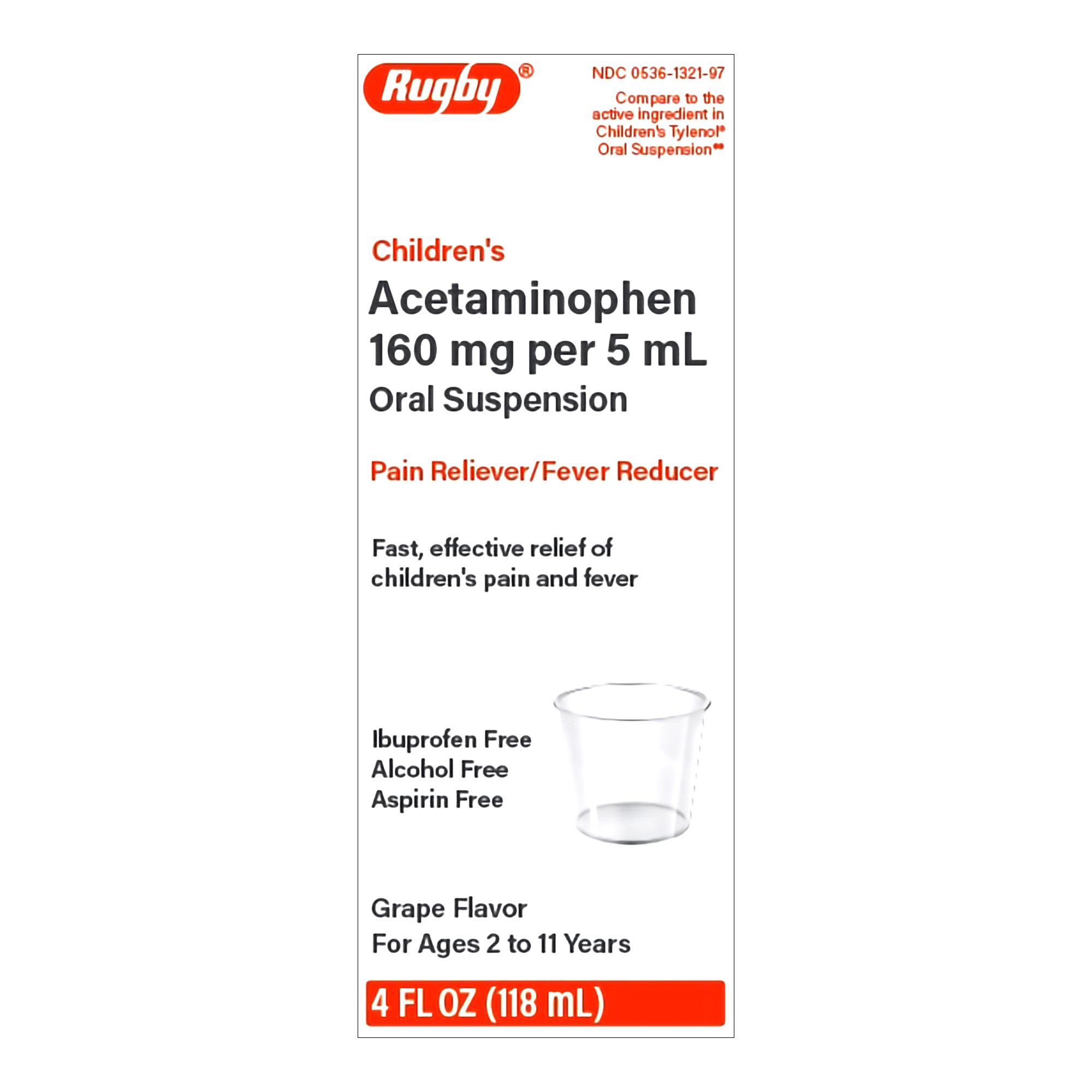Children's Pain Relief 160 mg / 5 mL Strength Acetaminophen Oral Suspension 4 oz. MK 1218029