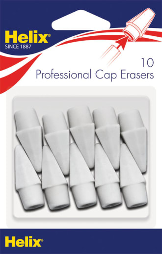 HiPolymer Professional Pencil Cap Erasers - White (10 per package)