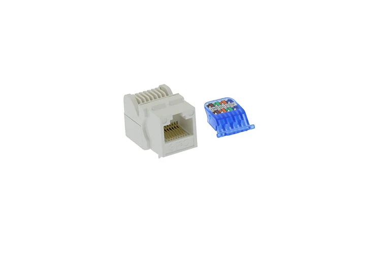 Cat6 110 Tool Less Type RJ45 Keystone Jack, White