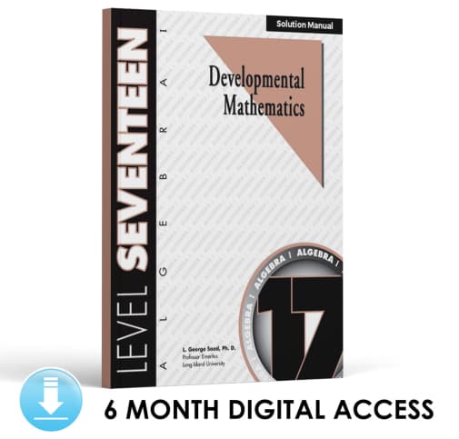 Developmental Math: Level 17 Solution Manual | Algebra 1: Signed Numbers (6 Month Access)