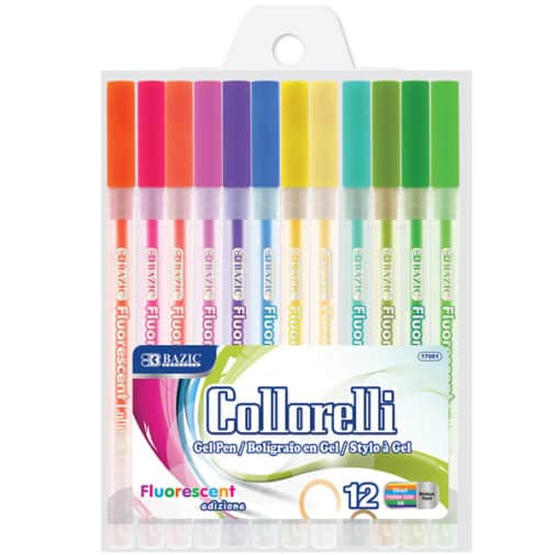 Bazic Collorelli Fluorescent Color Gel Pens (12 count)