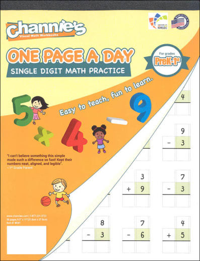 One Page a Day Single Digit Math Practice Workbook (Channie's Math)