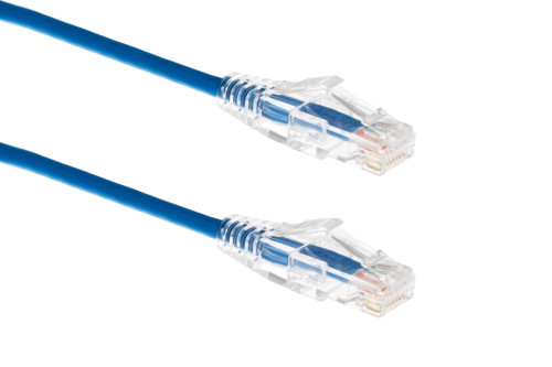Image of Cat6 Slim Ethernet Patch Cable, Snagless, 5 ft, Blue