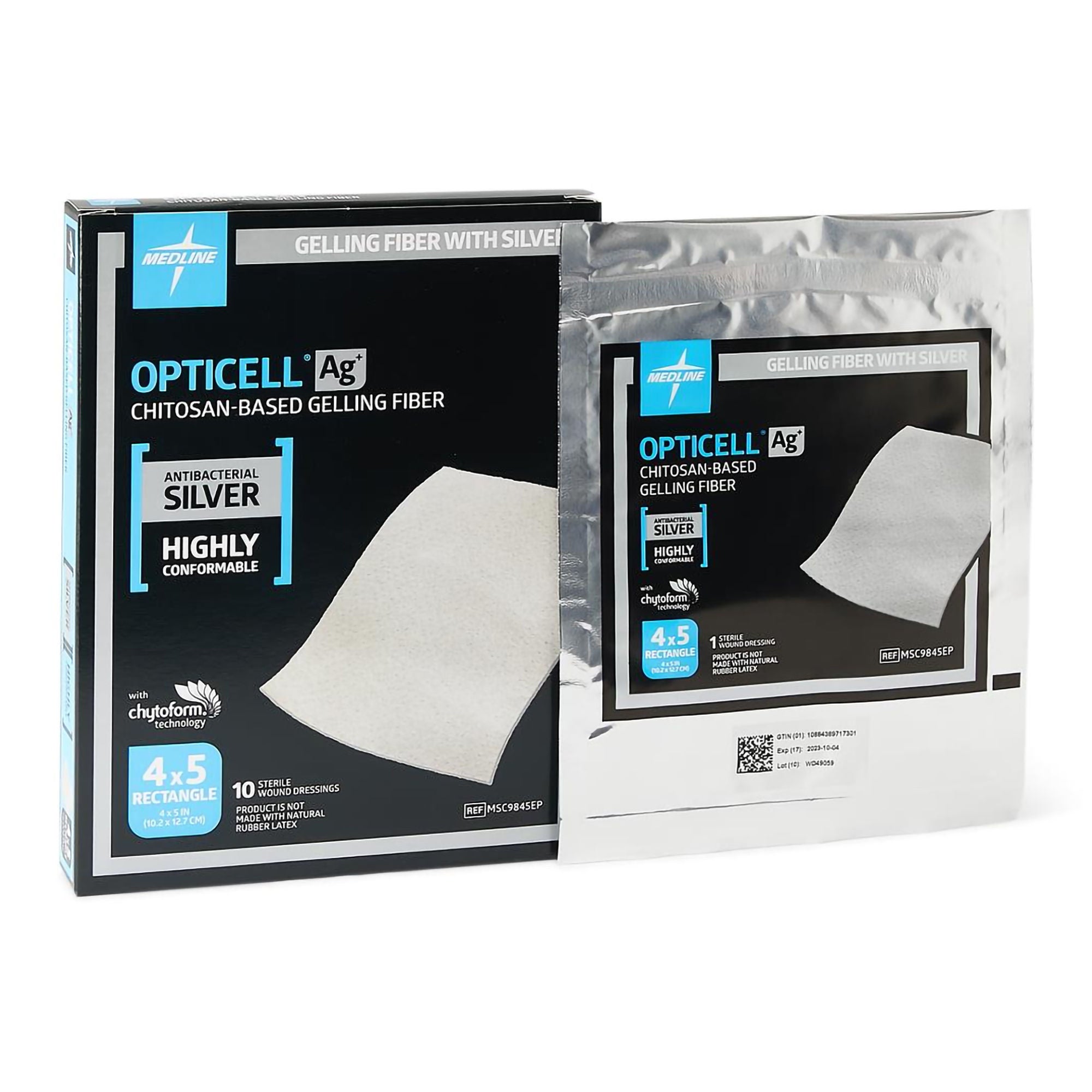 Silver Gelling Fiber Dressing Opticell Ag+ Rectangle Sterile MK 951901