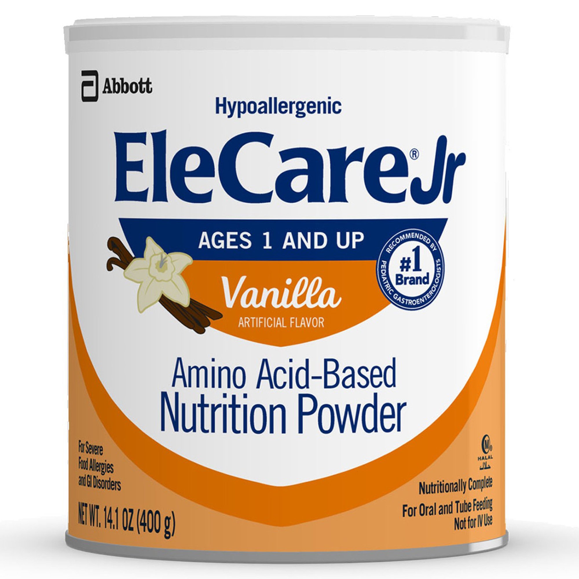 Pediatric Oral Supplement EleCare Jr Vanilla Flavor 14.1 oz. Can Powder Amino Acid Protein Maldigestion MK 1266932
