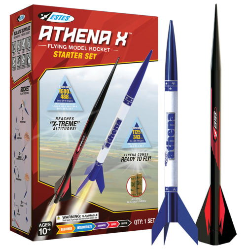 Athena X Flying Model Rocket Starter Set (2 Rockets)