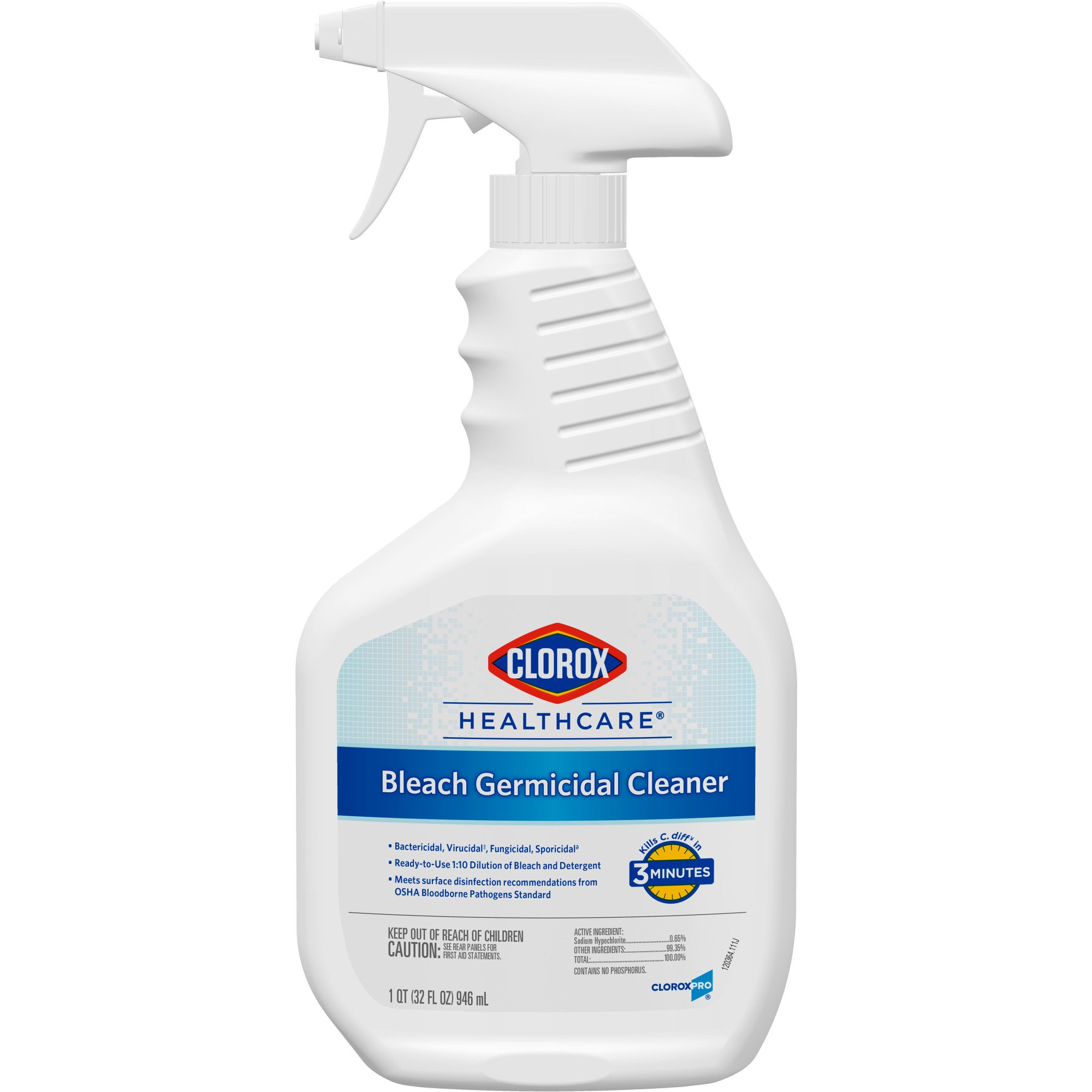 Clorox Healthcare Bleach Germicidal Cleaner, Spray Bottle, 32 oz. MK 909774