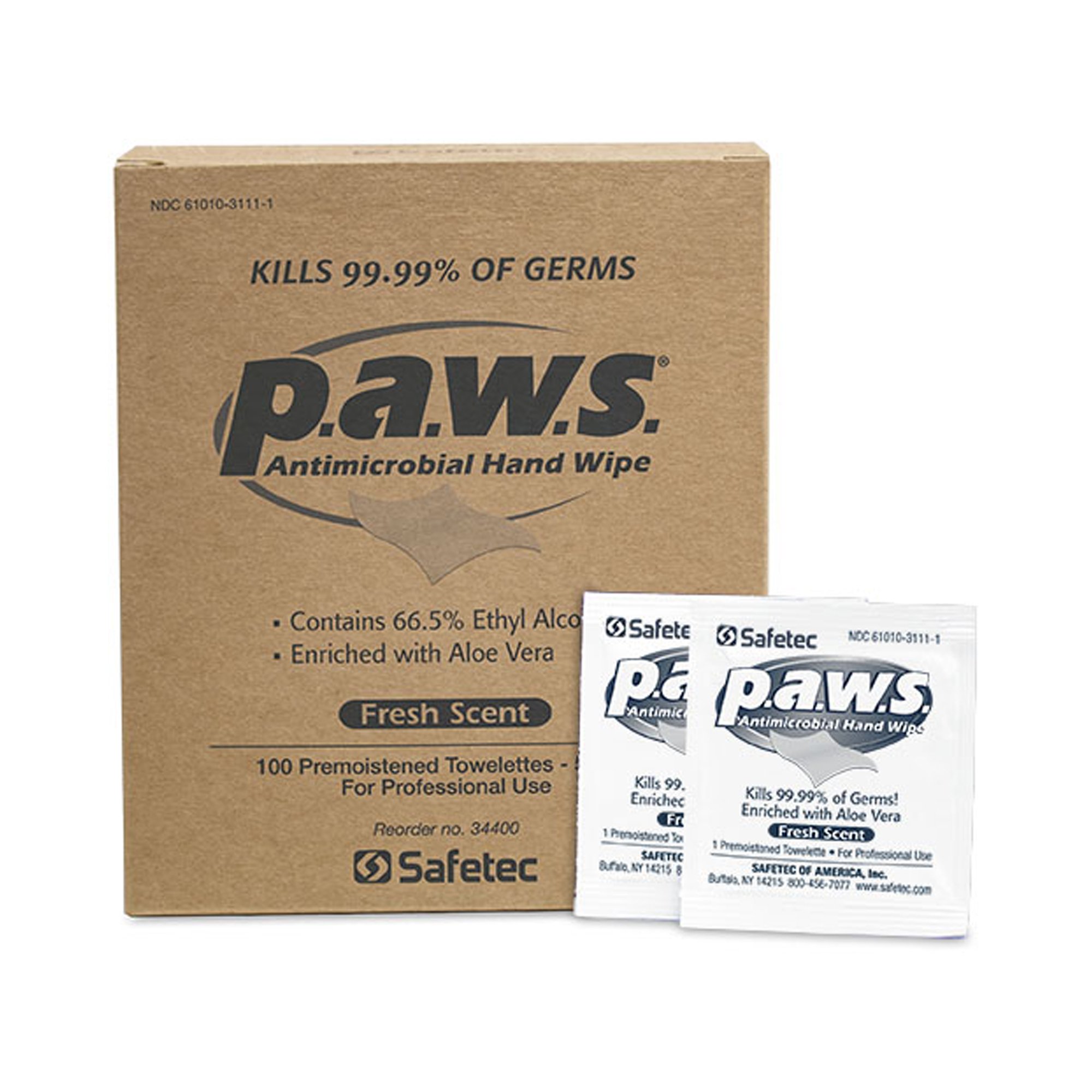 P.A.W.S. Hand Sanitizing Wipes, Individual Packets MK 628359