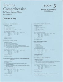 Reading Comprehension Book 3 Teacher Key
