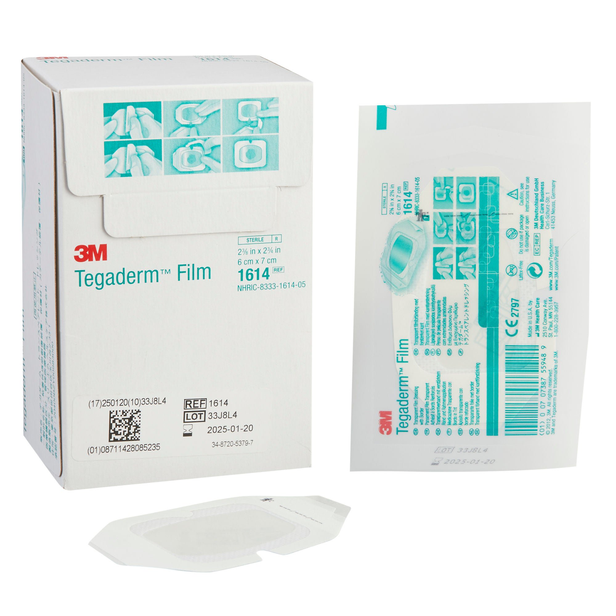 3M Tegaderm Rectangular Transparent Sterile Film Dressing, 2-3/8 x 2-3/4 Inch MK 468778
