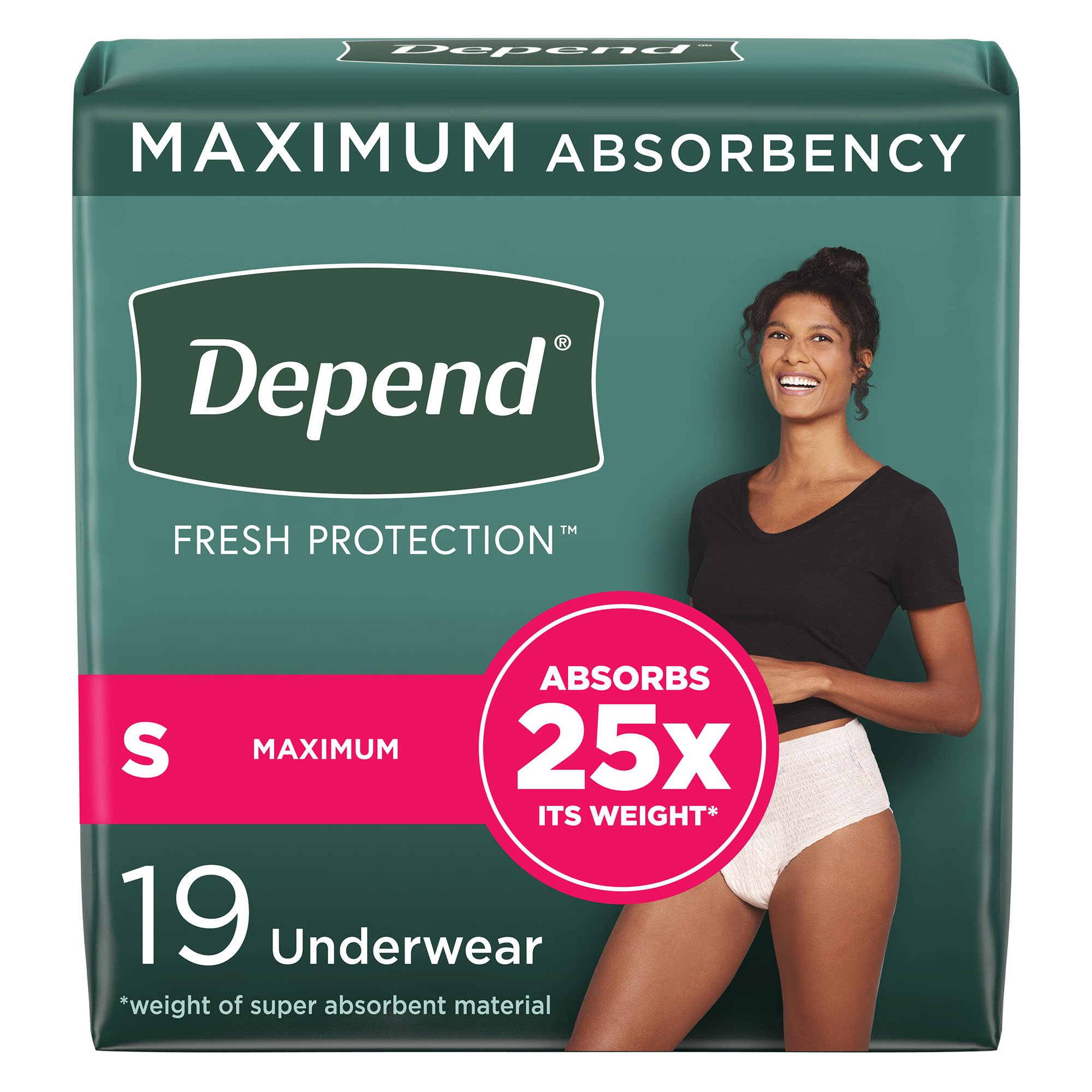 Depend Fresh Protection Women's Maximum Absorbency Underwear, Small MK 1090304