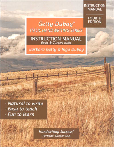 Getty-Dubay Italic Handwriting Series Instruction Manual Fouth Edition