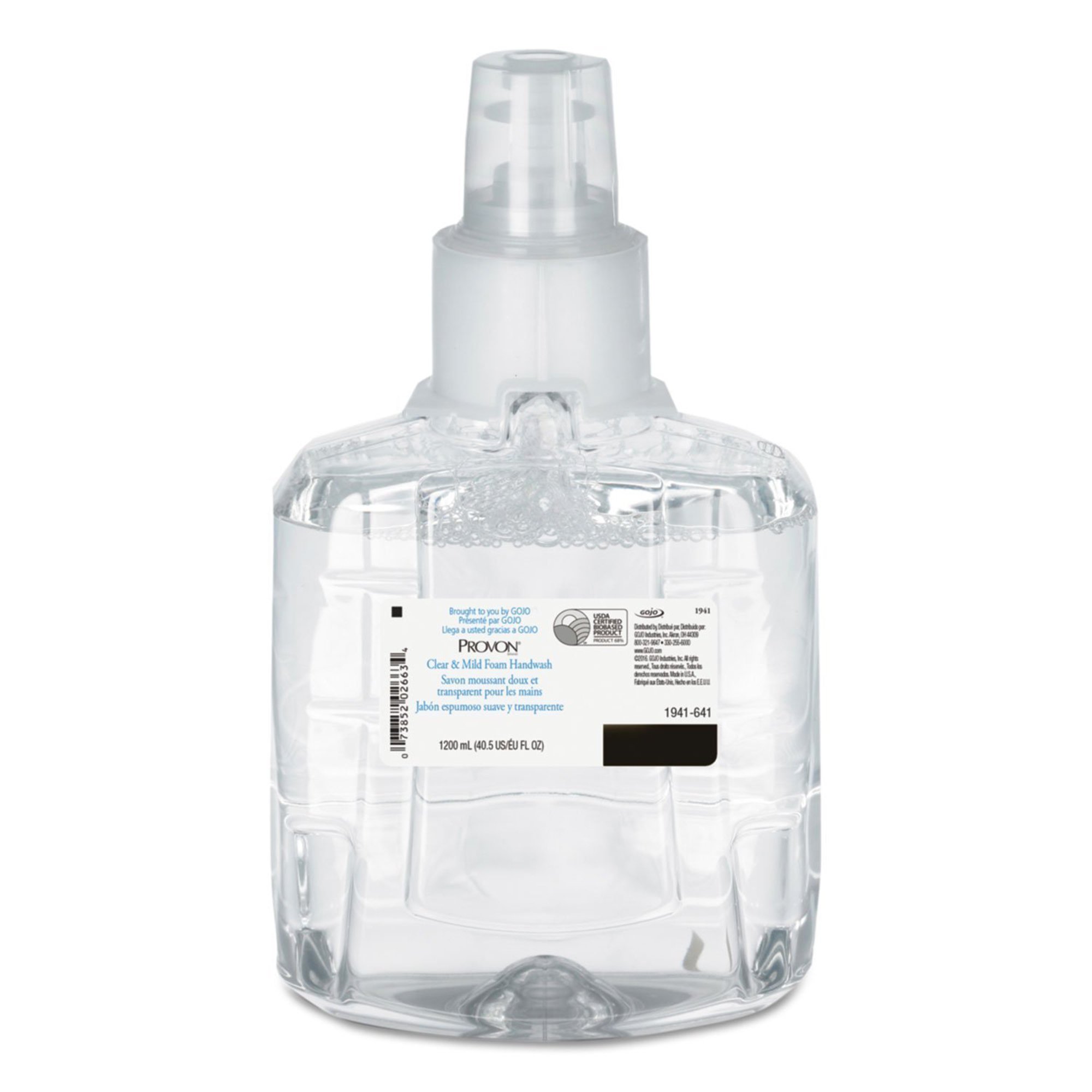Provon Clear and Mild Foam Handwash, 1200 mL Dispenser Refill Bottle, Unscented MK 847406