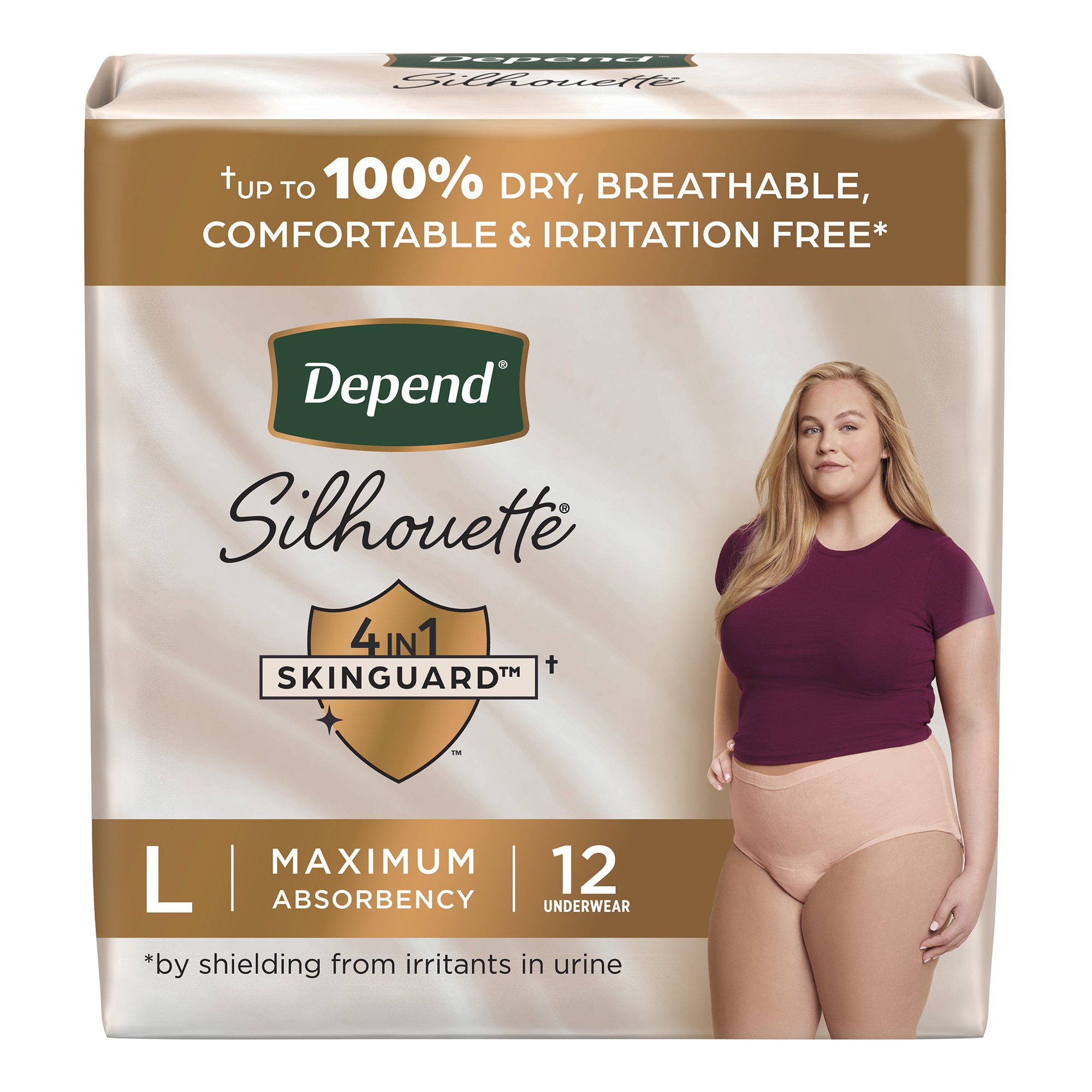 Depend Silhouette Maximum Absorbency Underwear, Large MK 1246163
