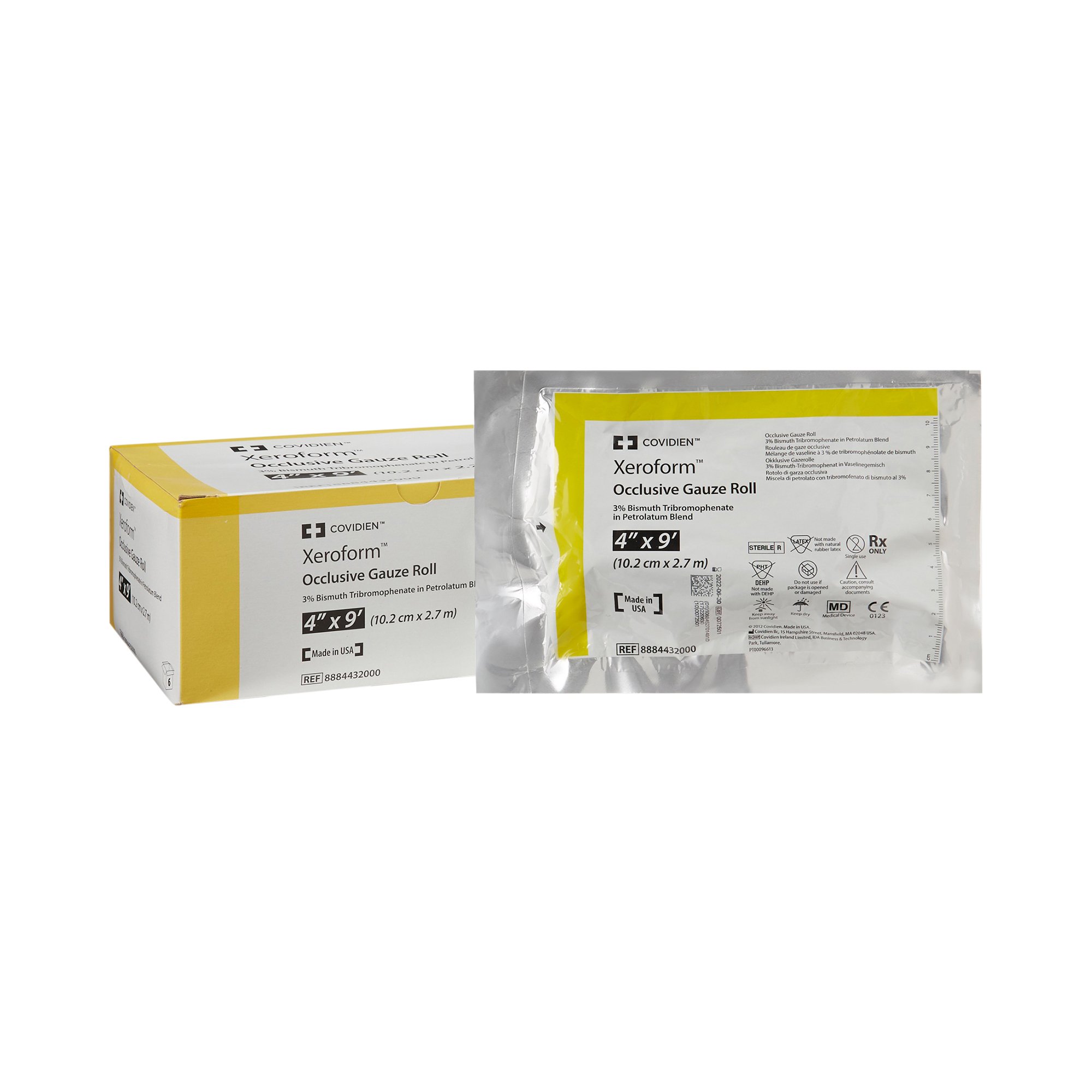 Xeroform Occlusive Petrolatum Impregnated Dressing, 4 Inch x 3 Yard MK 229330