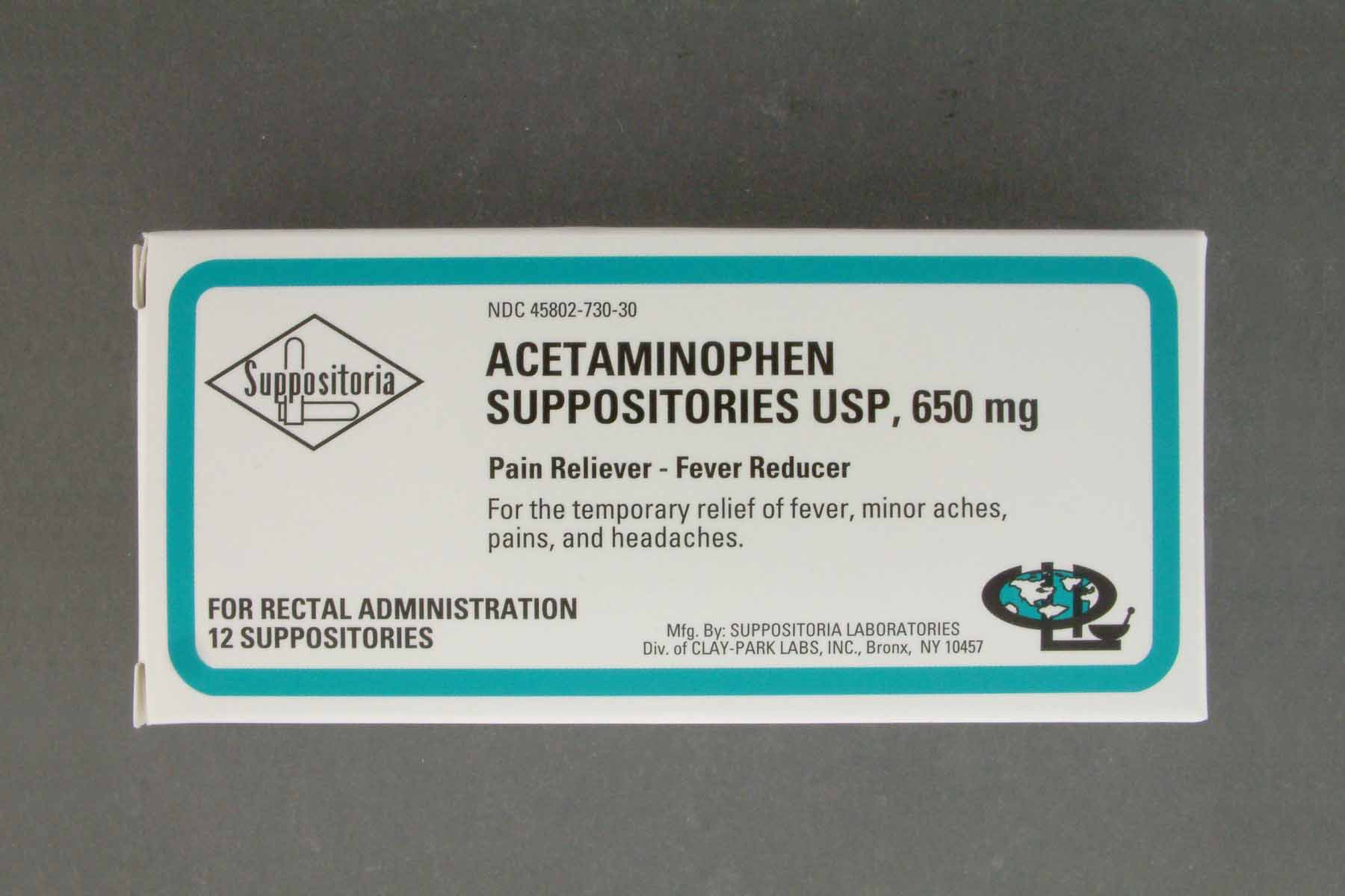 Suppositoria Acetaminophen Pain Relief Rectal Suppositories MK 245598