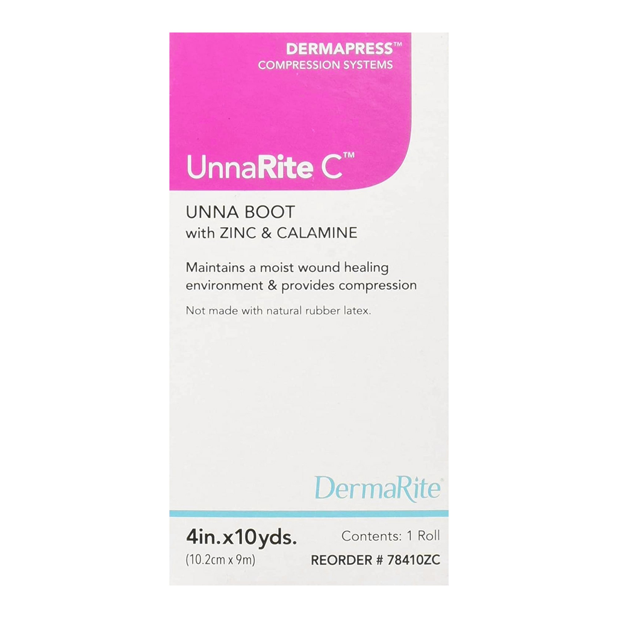 UnnaRite C Unna Boot with Calamine and Zinc Oxide, 4 Inch x 10 Yard MK 980206