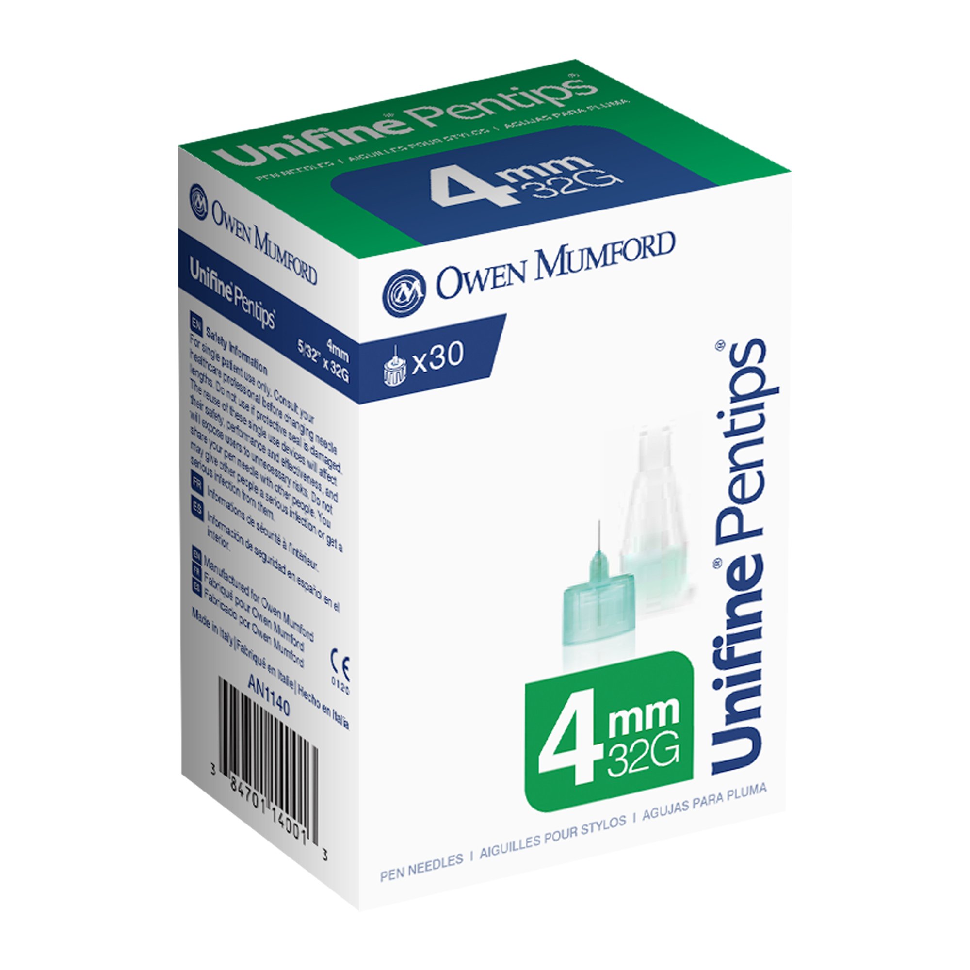 Unifine Pentips Standard Insulin Pen Needle, 32 Gauge, 4 mm Length MK 1233063