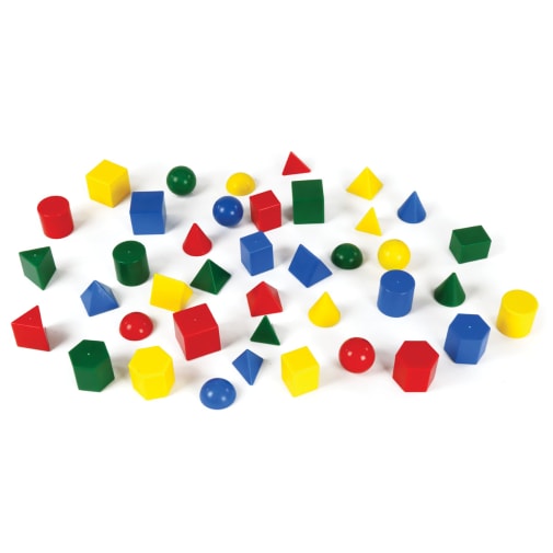 Opaque Geometric Solids 1" - 10 solids in 4 colors, 40 total pieces