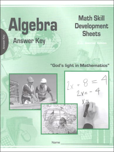 Algebra Math Skill Development Worksheets - Answer Key