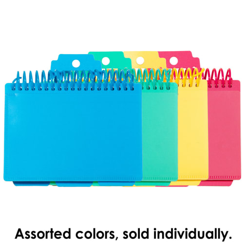Spiral Bound Index Card Notebook - 3" x 5" Tropical Tones Assorted Colors